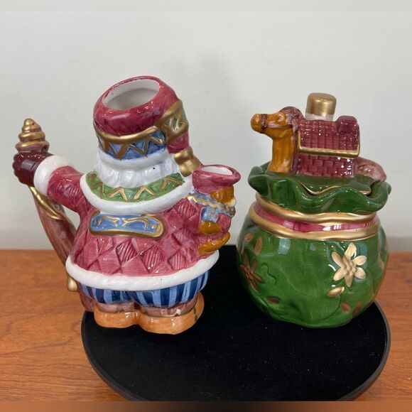 Ceramic creamer and sugar bowl set || Christmas creamer || Christmas sugar bowl - Picture 7 of 14